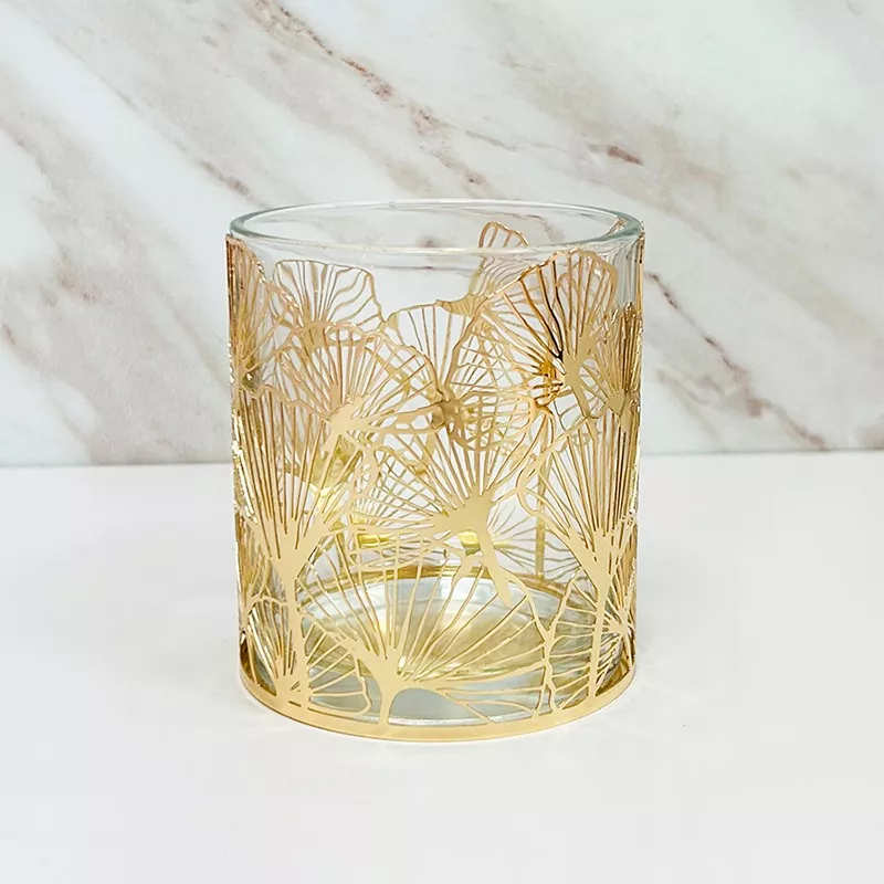 Golden Ginkgo Leag Metal Candle
