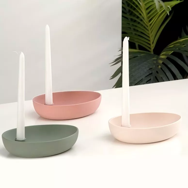 เชิงเทียนเซรามิกทรงวงรีทันสมัย